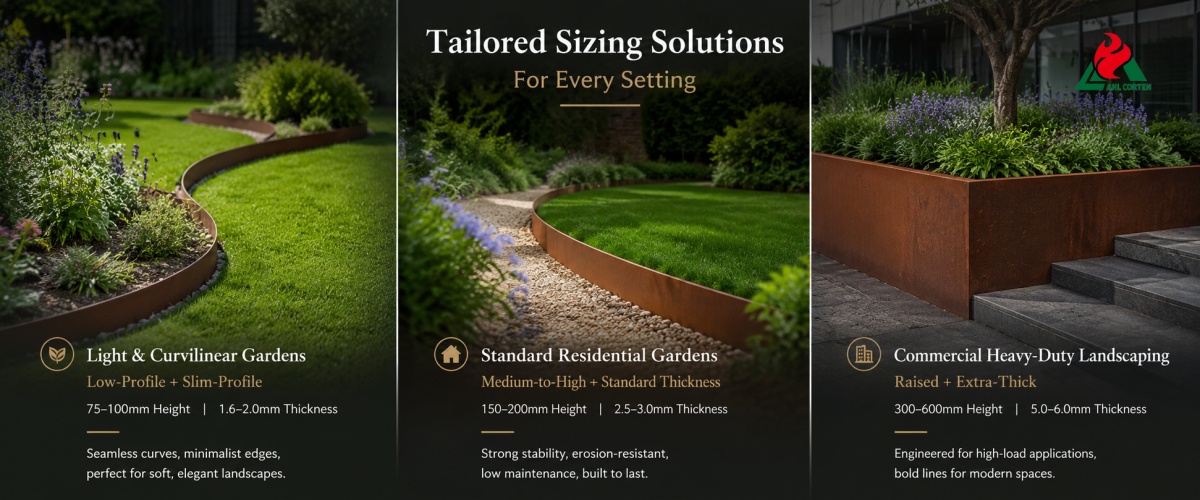 Corten Steel Edging Tailored Sizing Solutions For Specific Settings